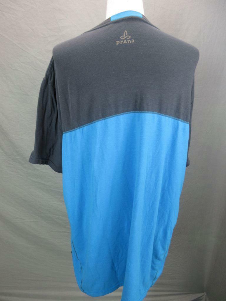 PrAna Size XL Mens Gray/Blue Athletic Breathe Short Sleeve T-Shirt T992 gallery