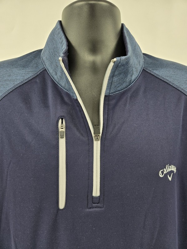 Callaway Golf Pullover XL Blue Thermal Pocket Active Sports Long Sleeve Men gallery