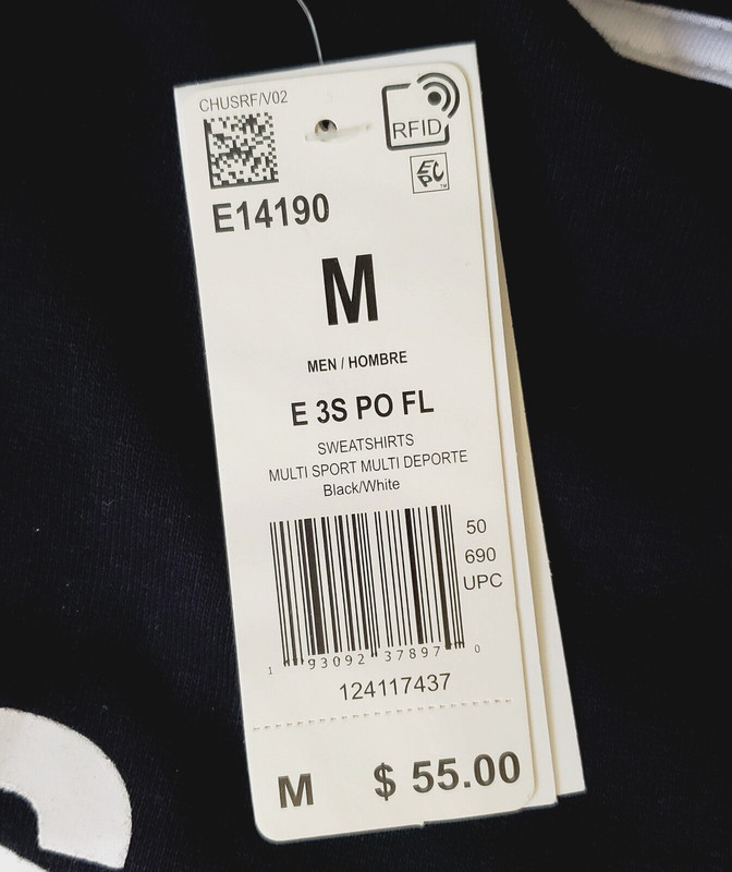 Adidas Essentials Men's Hoodie Medium Black Sweathirt 3 Stripe Logo Sport MP$55 gallery