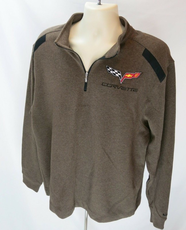 Men's Nike Golf Corvette Pullover Size L Brown 1/4 Zip Long Sleeve Dri-Fit NWOT gallery