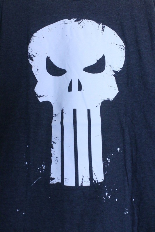 Punisher Short Sleeve Tee Shirt Charcoal White Skull Authentic Marvel Comics gallery