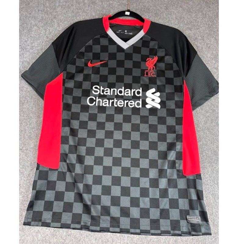 Nike Liverpool FC 2020/21 Third Jersey Men Small Black Red Checkerboard Football gallery