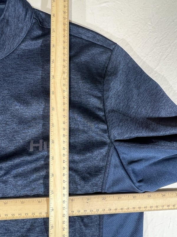 HUK Icon X Cold Front 1/4 Zip Mens L Blue Fisherman Fishing Breathable Stretch gallery