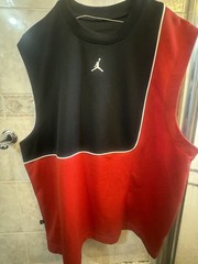 VTG Air Jordan Brand Nike Jumpman Red Black Sleeveless Jersey Tank Vest Size 2XL