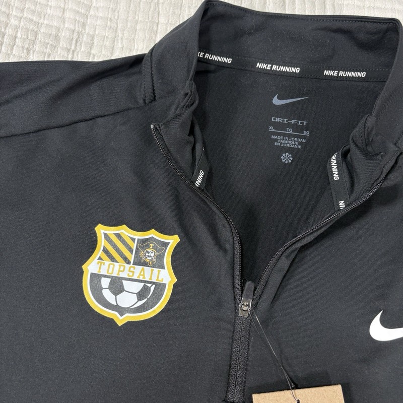 Nike Running DriFit Elements 1/2 Zip Pullover Mens XL Black Active Topsail Logo gallery