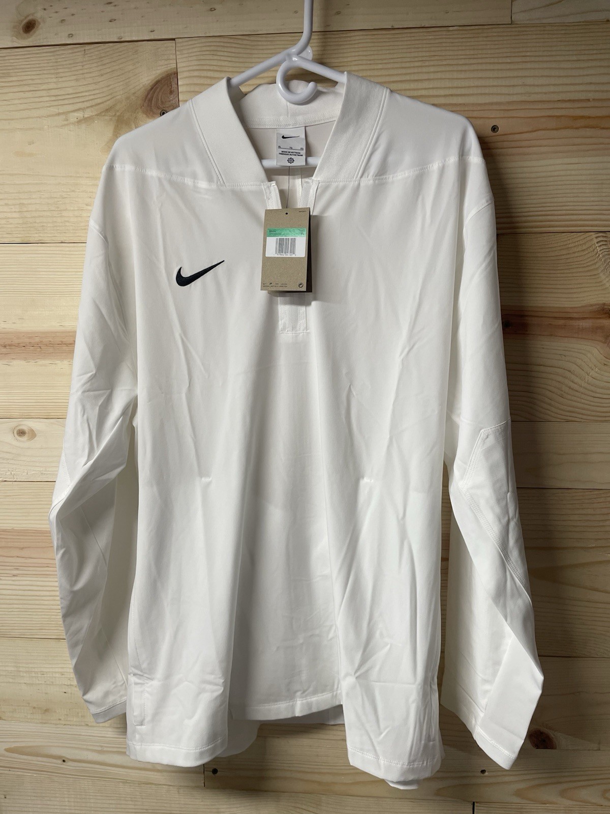Nike Football 1/4 Zip Pullover Men's XL White Long Sleeve Athletic NWT HF7067-10 gallery