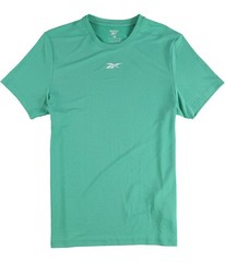 Reebok Mens Workout Ready Melange Basic T-Shirt, Green, Medium