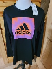 Men’s Size Medium *Adidas* Long Sleeve Black Shirt NWT NEW Tye-dye Logo