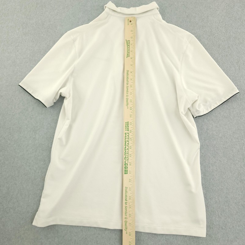 Nike Fit Dry Polo Shirt Mens L White 1/4 Zip Short Sleeve Golf Athletic gallery