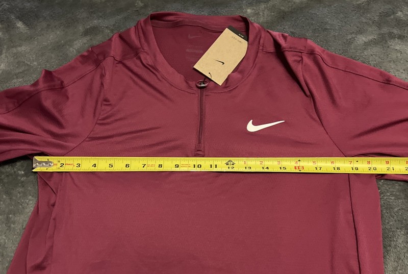 LARGE Nike Men's 1/2 Zip Shirt Pullover Football Shirt Top LS Burgundy gallery