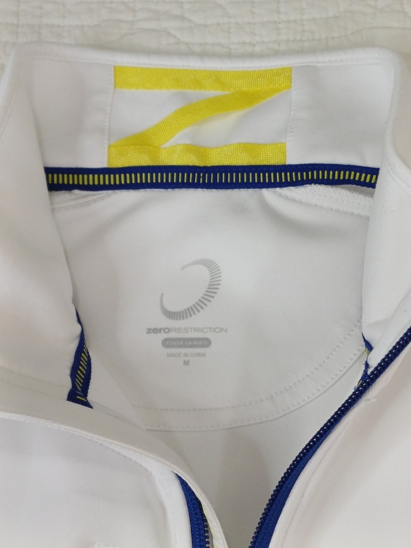 Zero Restriction Whit 1/4 Zip Golf Pullover Sweater Mens Medium Zip Pockets Logo gallery