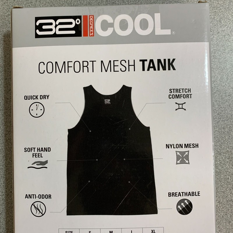 NWT 32 Degrees Cool Men's M Black Comfort Mesh Tank Top 3-Pack P1023 gallery