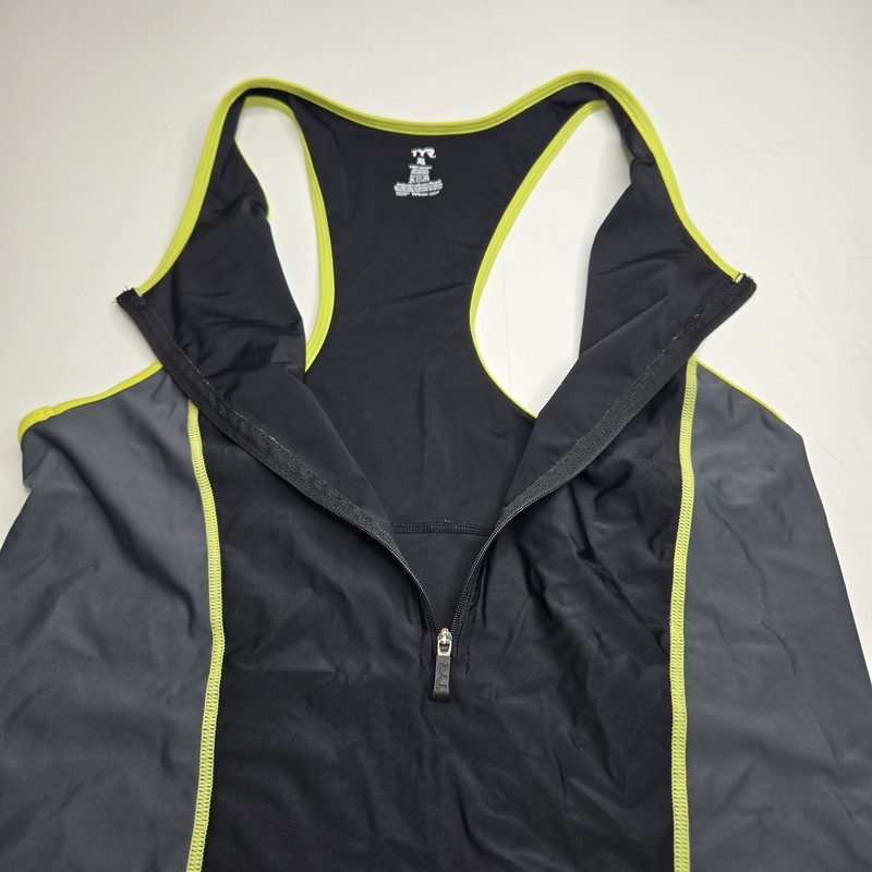TYR Men's Competitor Triathlon Activewear Tank Top Half Zip Black XL. A8 gallery