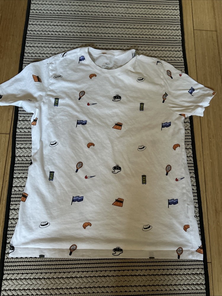 Nike Court Tennis Short Sleeve White T Shirt Large
