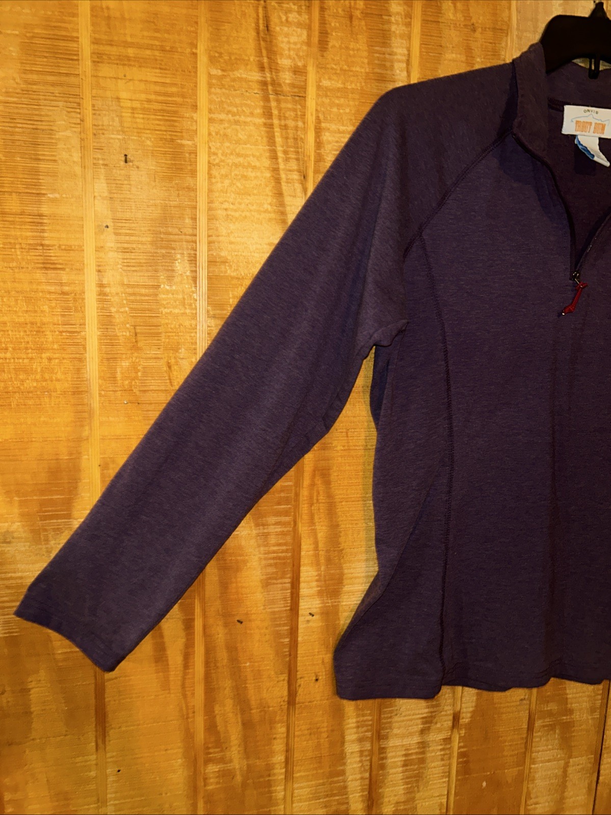 Orvis Trout Bum Purple Pullover Mens Large 1/4 Zip Baselayer Shirt Light gallery
