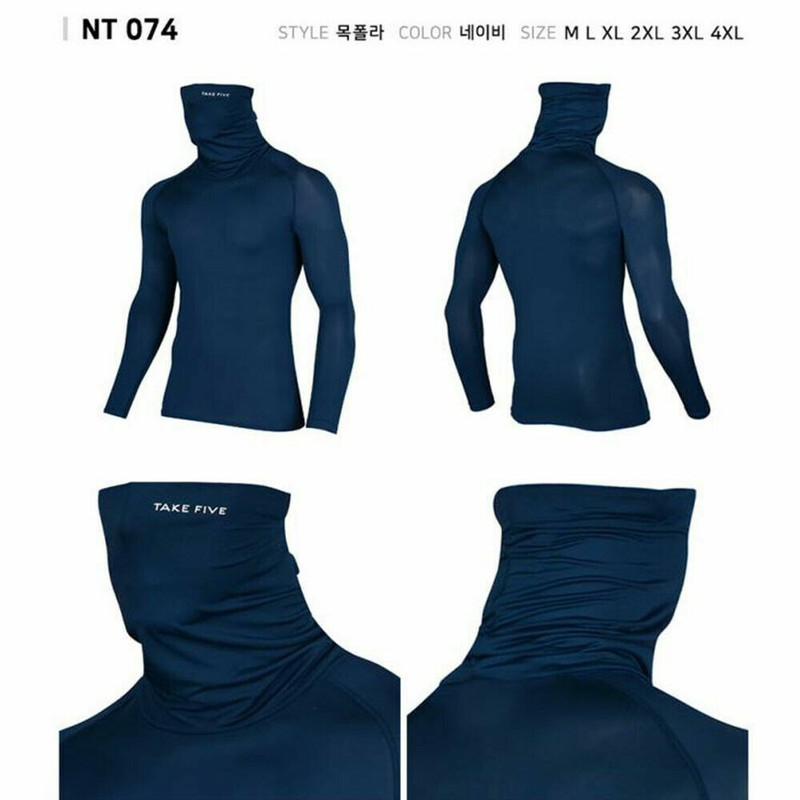 Take Five Mens Cool Dry Compression Baselayer Turtle Neck Activewear Shirts 073 gallery