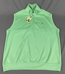 Donald Ross Golf Vest Chest Logo 1/4 Zip Medium Jade Green NWT MSRP $145