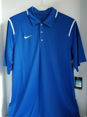 Men’s Nike Dri Fit Tennis Polo Medium, Loose Fit Blue/White