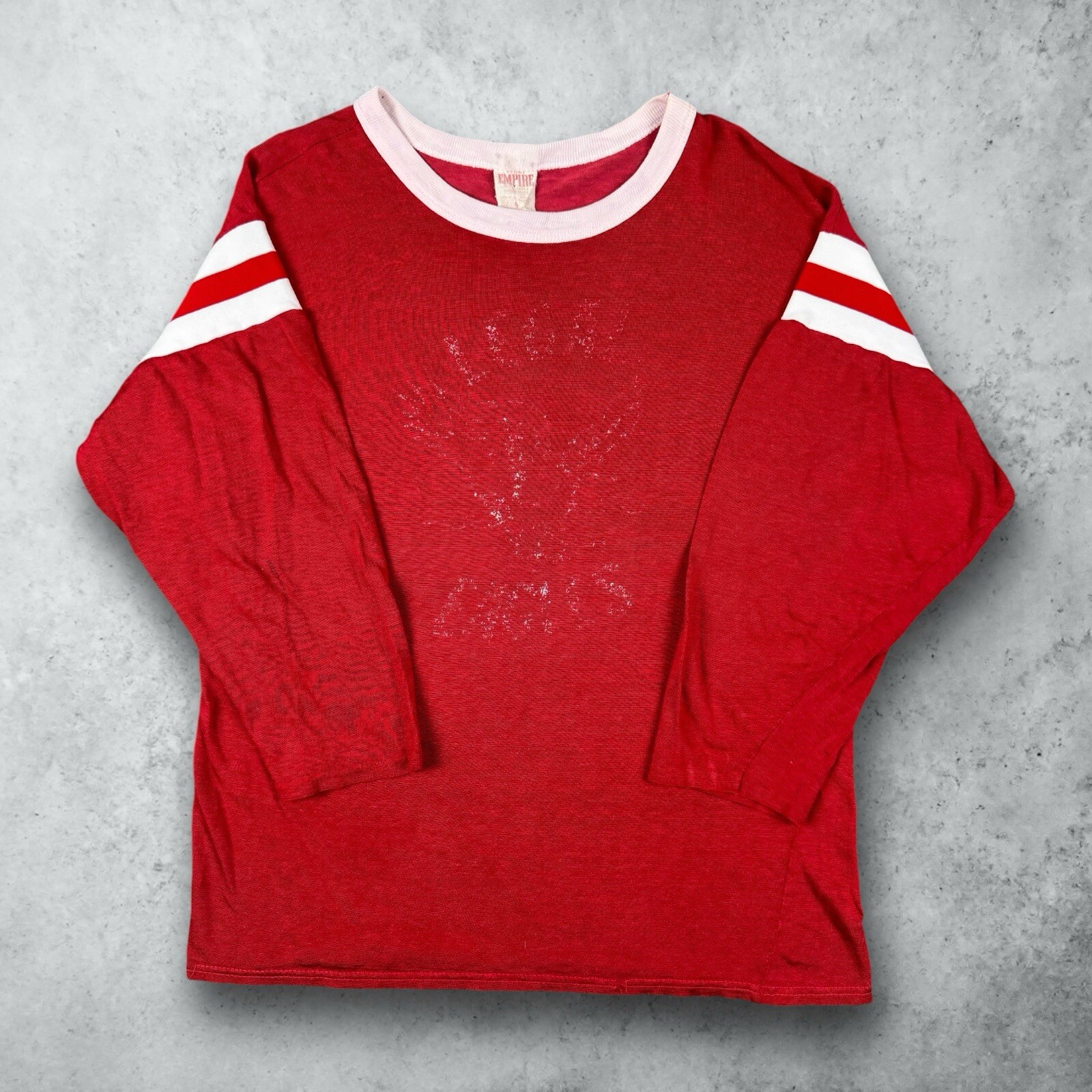 Vintage 60s Legal Eagles Striped Football Jersey Rayon #76 Red Size 46 USA gallery