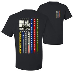 US Flag Frontlines First Responder Support Patriotic Men Graphic Tshirt