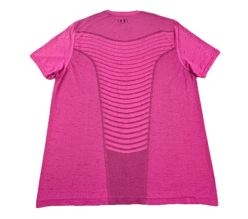 UNDER ARMOUR Seamless Wave Athletic Shirt Mens XL Pink HeatGear Running Training gallery