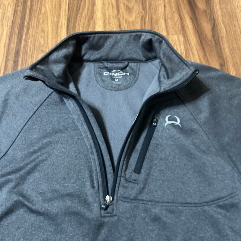 Cinch Men's Athletic Quarter Zip Pullover Mesh Sz Medium Gray Logo - Cowboy Swag gallery