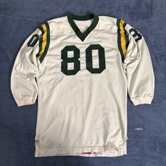 60-70s Rawlings White Green And Yellow Football Jersey Size 42 Number 80