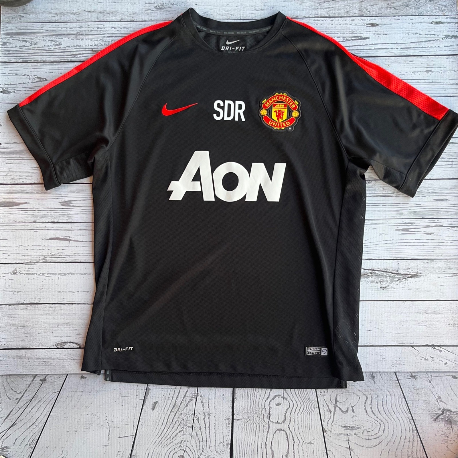 Nike Manchester United Aon Dri-FIT Training Soccer Jersey Black Red XL Blokecore gallery