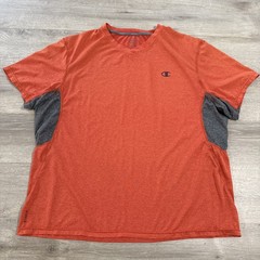 Champion Vapor Shirt Men’s Orange Athletic V Neck Performance Tee XL