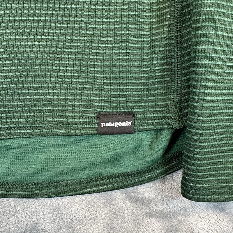 Patagonia Capilene 2 Mens S Green Striped Lightweight Zip Polartec gallery