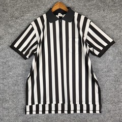 Rawlings Referee Shirt Mens XL Black White Striped Quarter Zip Umpire Official