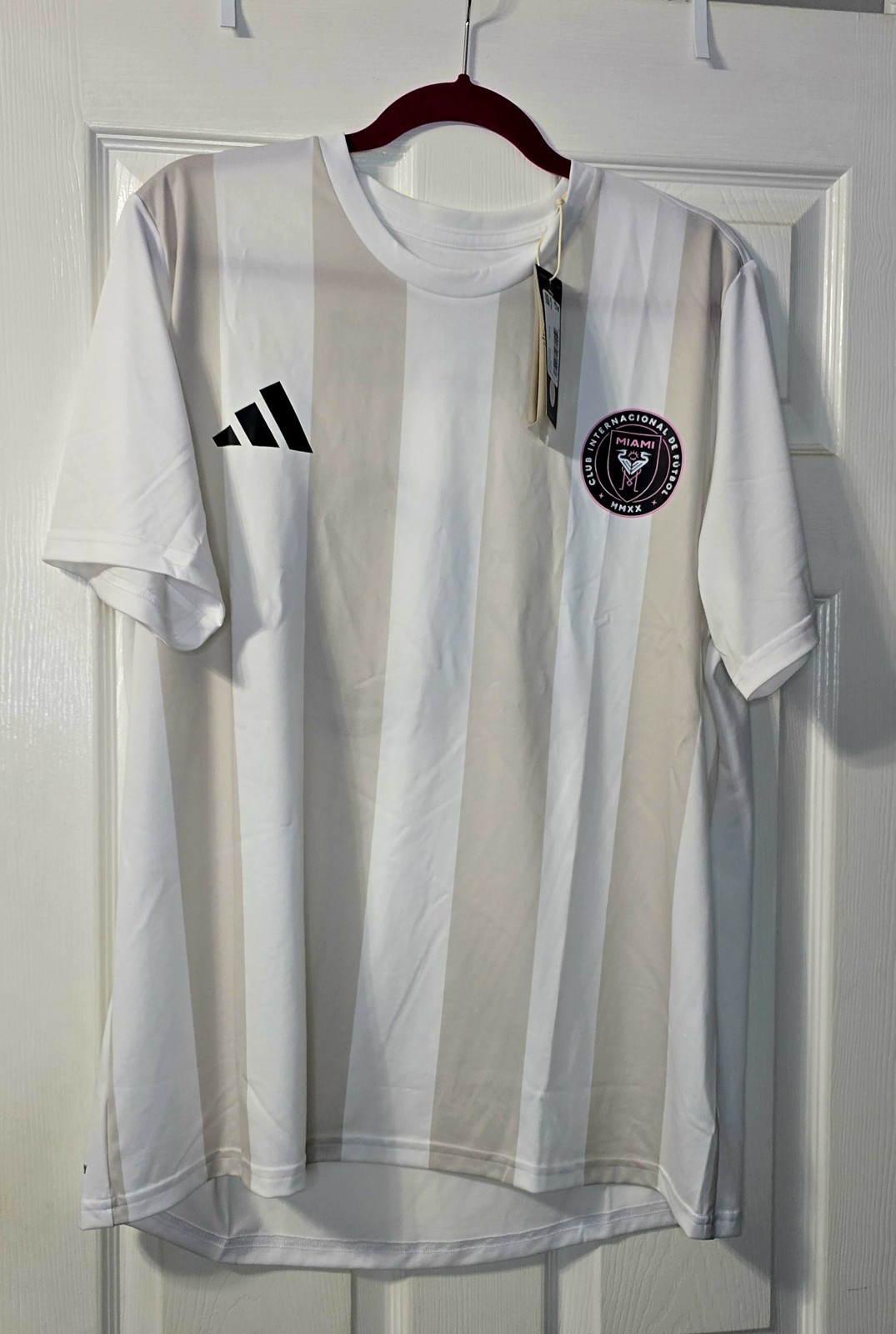 Adidas Lionel Messi #10 Inter Miami CF Away Jersey White Grey Striped MLS Men’s gallery