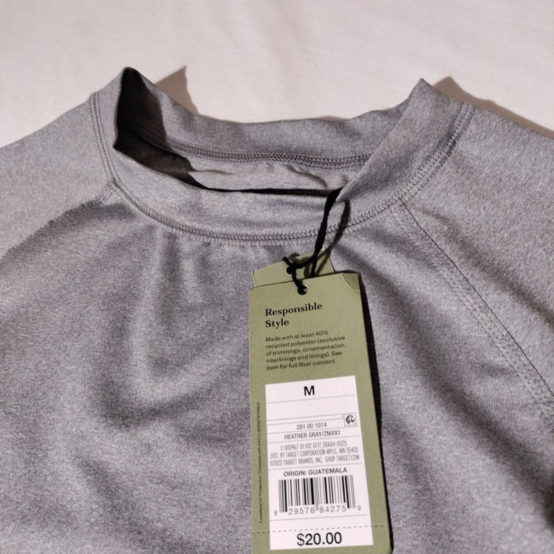 Goodfellow & Co Mens Heather Gray Quick Dry UPF 50+ Long Sleeve Shirt M Raglan gallery