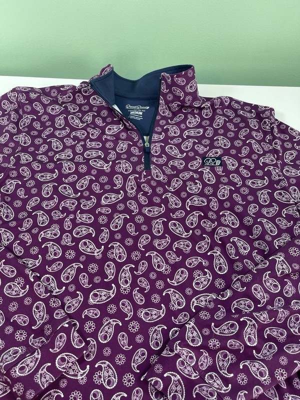 Good Good 1/4 Zip Pullover Mens Medium Q-Zip Pitchin Paisley Golf gallery