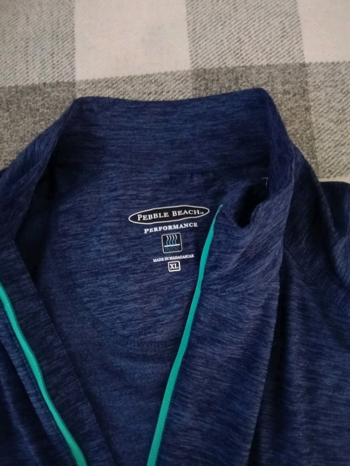 Pebble Beach Golf Performance 1/4 Quarter Zip Pullover PGA Tour Blue Mens gallery