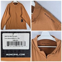 $74 Municipal 3XL Enduro Stretch Half Zip Copper Long Sleeve Fall Athleisure NWT
