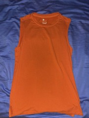 Men’s All In Motion Sleeveless Performance Orange T-Shirt Size S