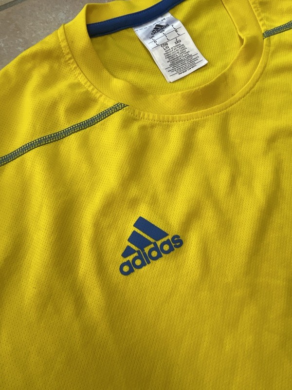 Adidas 2015 Boston Marathon Long Sleeve Shirt Large Yellow CLIMALITE gallery