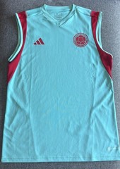 Colombia National Soccer Team Sleeveless Training Top Men’s Medium – Aqua/Red