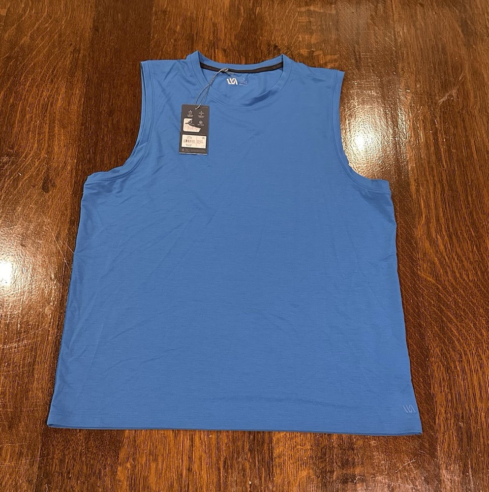 New VRST Icon Tank Men’s Large Blue Tide Sleeveless Performance TENCEL Blend $34