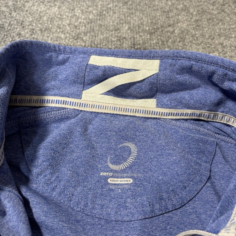 Zero Restriction Tour Series 1/4 Zip Pullover Mens Large Blue Fleece Stretch gallery