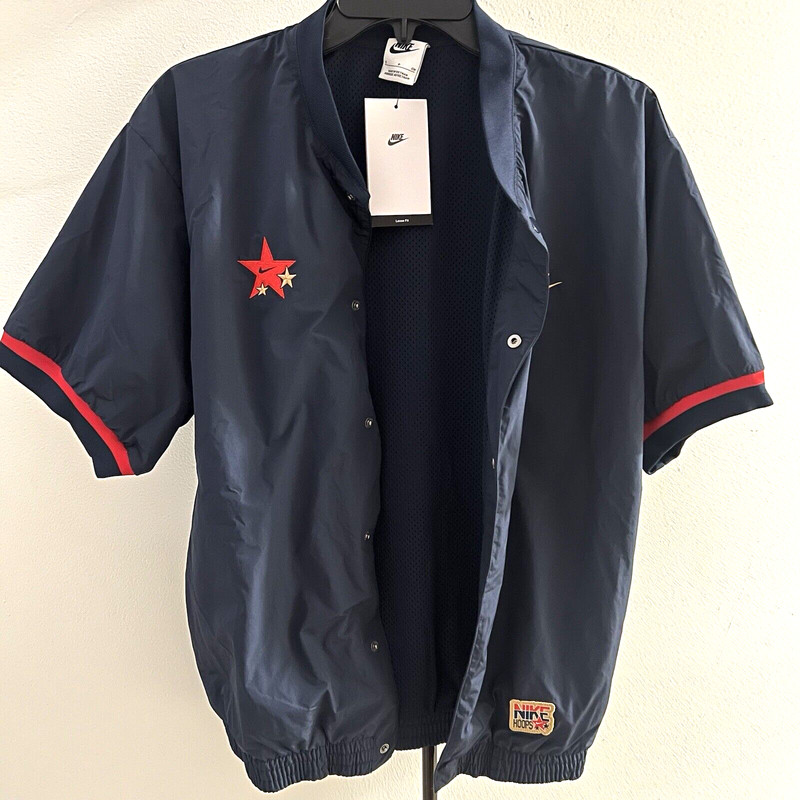 Nike Hoops USA Authentics Warm-Up Top Men's size Small Navy Red Shirt FN1456-451 gallery