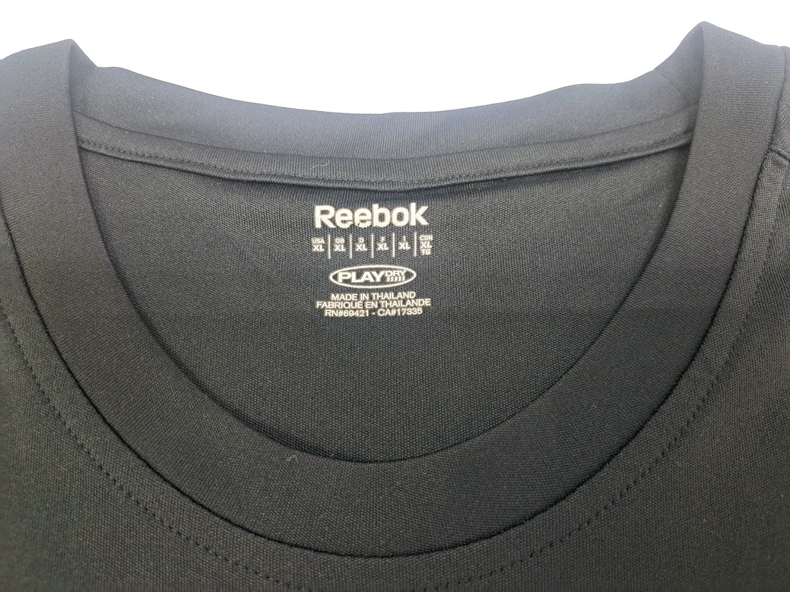 Reebok Play Dry Mens Sleeveles Training T Shirt Black/Grey Size XL #6916 gallery
