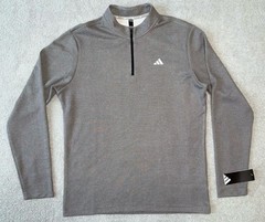 NWT Adidas Microdot 1/4 Zip Pullover Sweatshirt Gray And Black Mens Size Medium