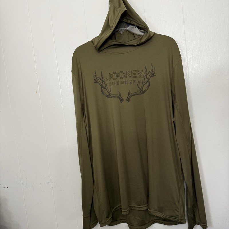 Jockey Outdoors Hooded Long Sleeve Shirt XL Olive Green Hunting Performance gallery