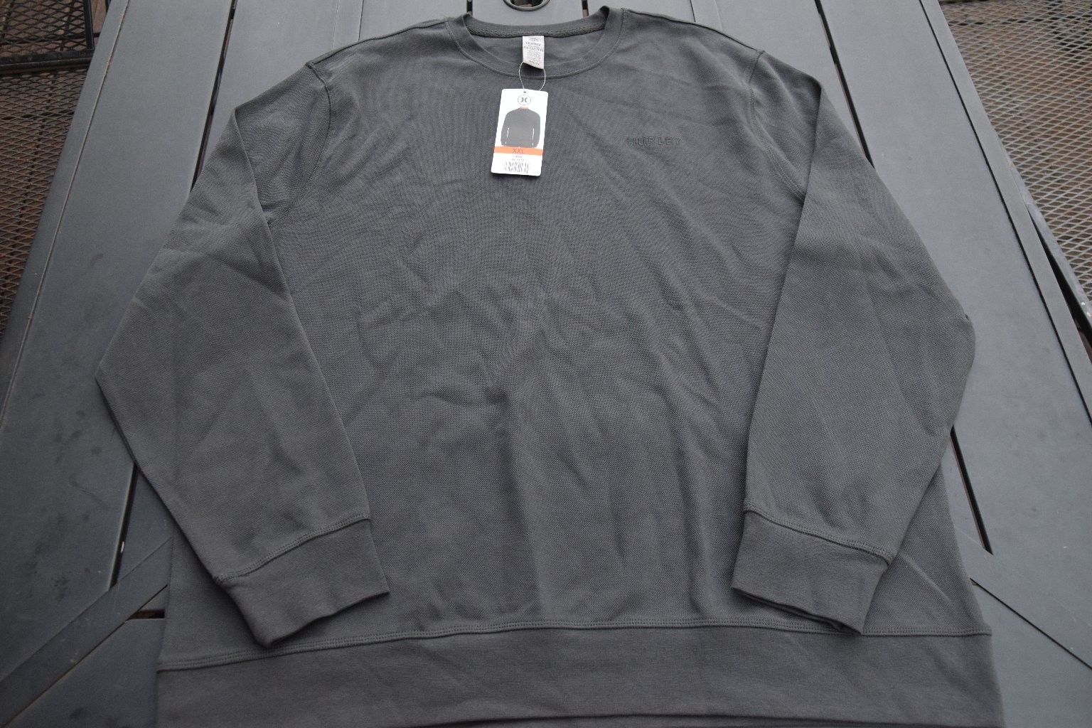 Hurley Activewear Top Men's Gray XXL Cotton Blend Crewneck Long Sleeve gallery
