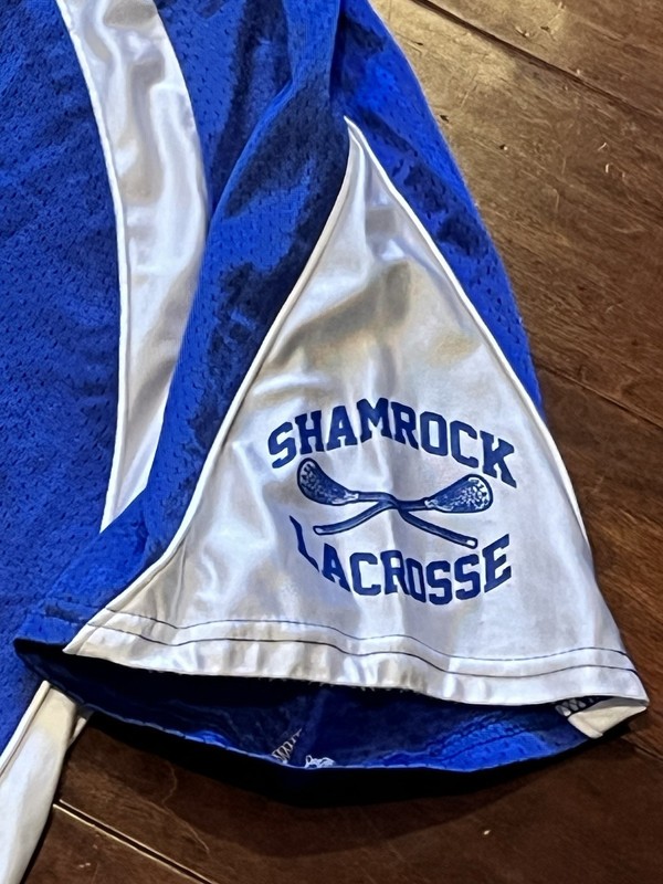 Teamwork Athletic Blue Mens Large Shamrocks #19 Mesh Lacrosse Practice Jersey gallery