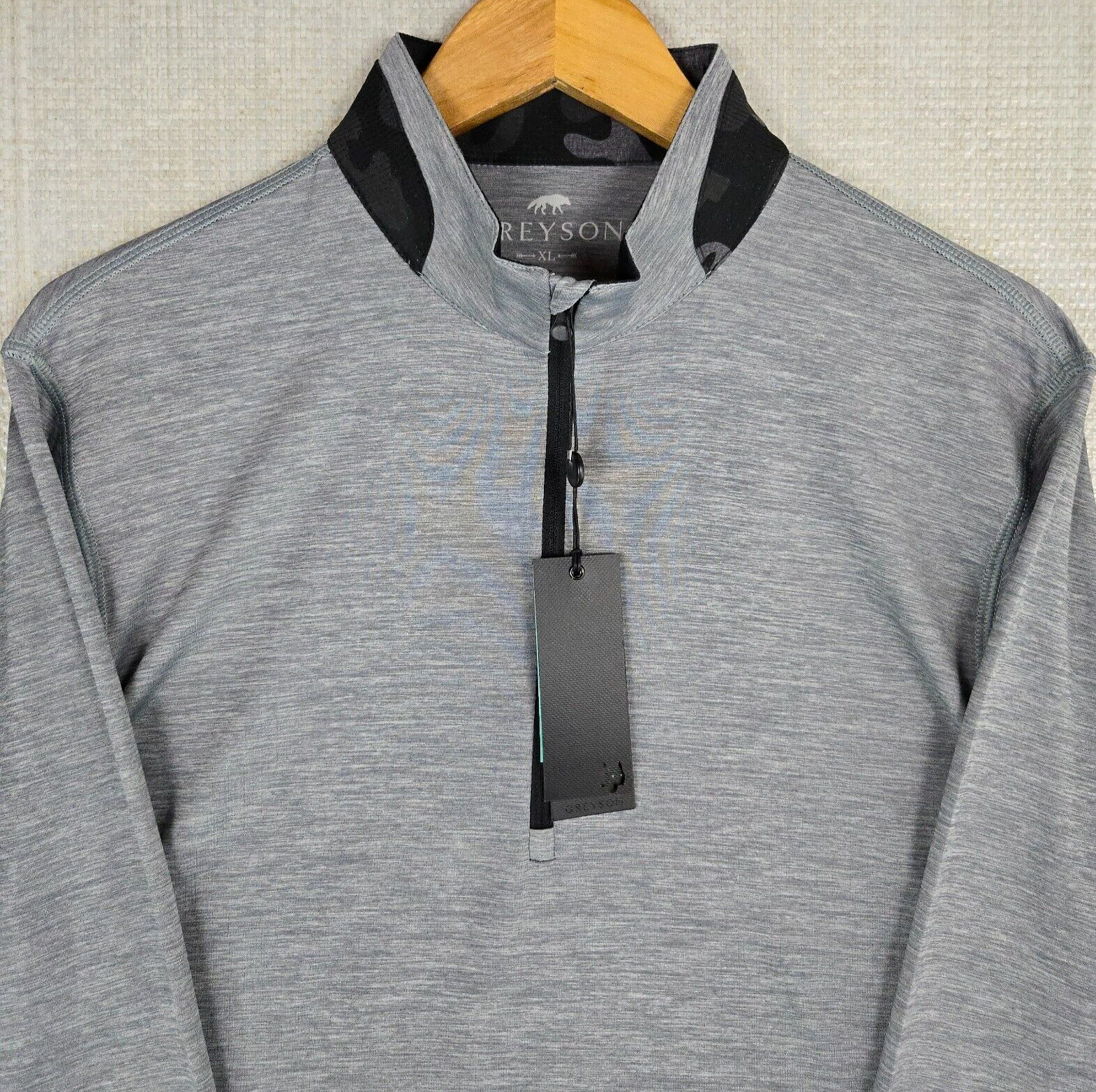 GREYSON NEW $148 Lightweight 1/4 Zip Size XL Wicking Brrr Fabric Mens Golf Gray gallery