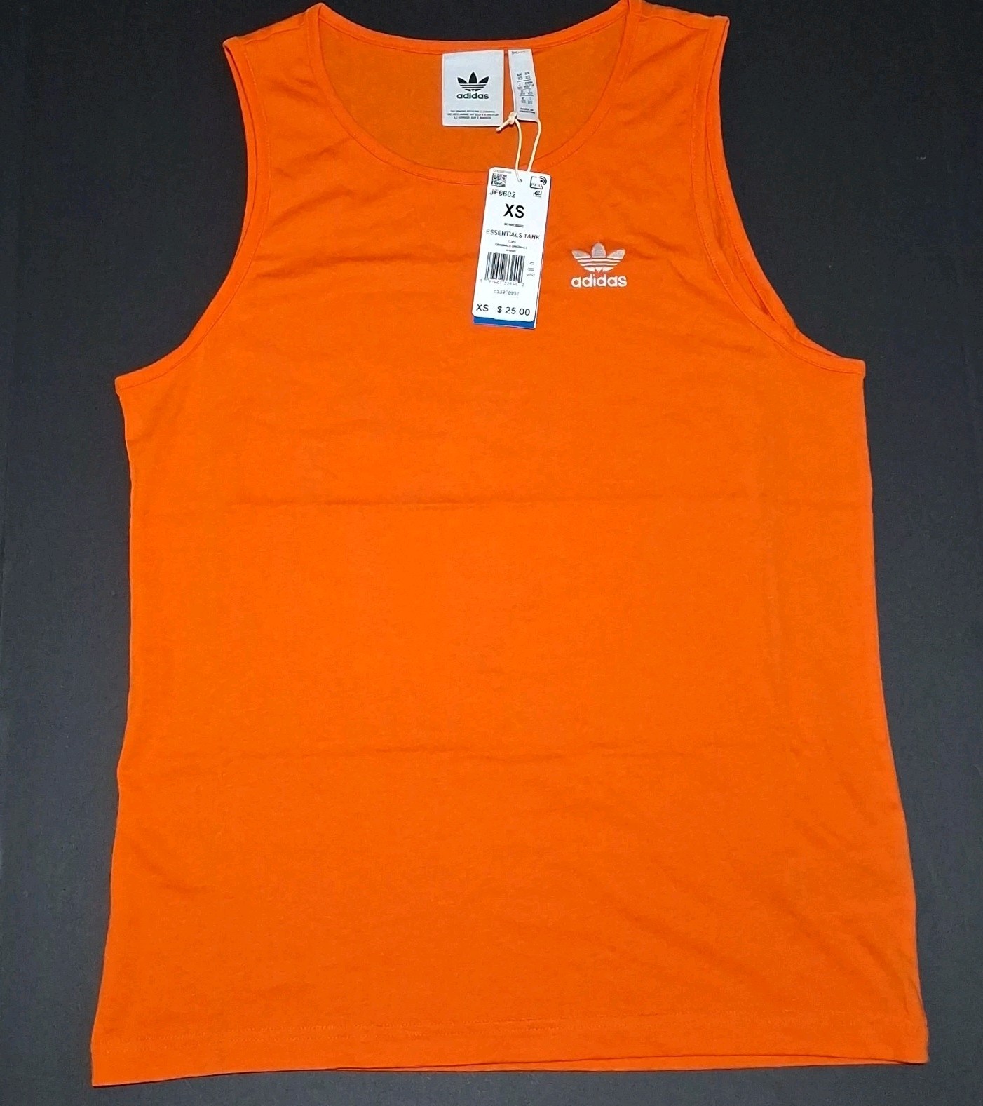 Adidas Essentials JF6602 Mens' Extra Small Trefoil Tank Top, Orange gallery