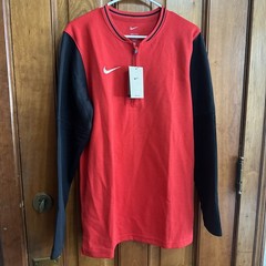 Nike Men’s Dri-FIT 1/4 Zip Pullover Red Black Football Size Small NWT